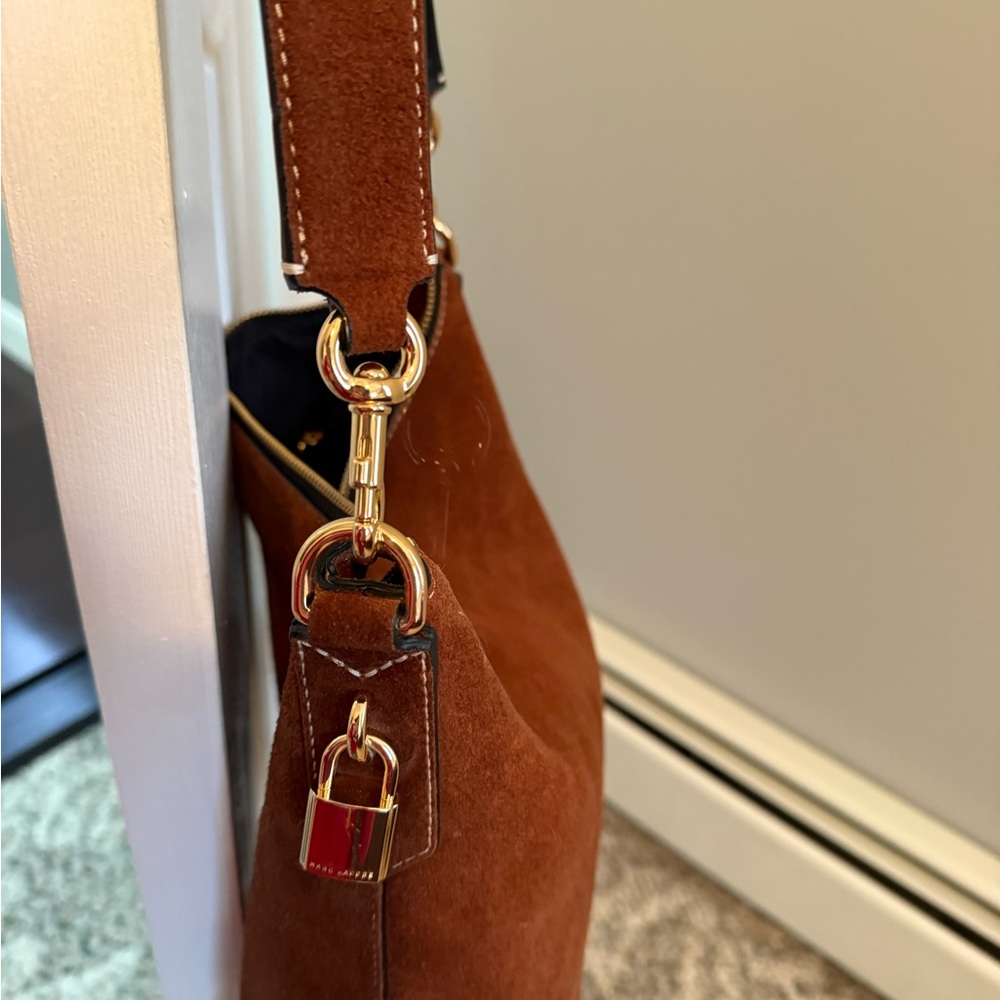 Marc Jacobs Brown Suede Hobo with Black Trim and Gold Hardware - Picture 2 of 7